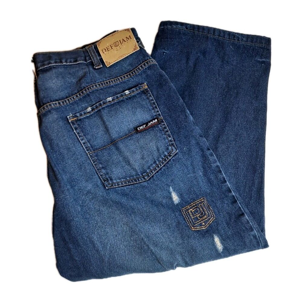 Def Jam University Mens Jeans Size 40/34(38x27) ALTERED Straight Leg Distressed